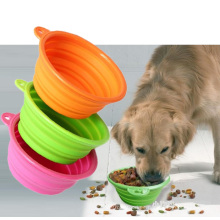 Tazón de comida de perro de mascota plegable de silicona